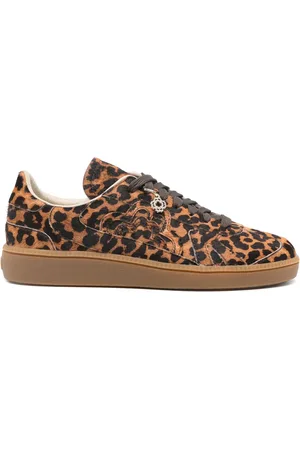 Maje Leopard-print leather sneakers
