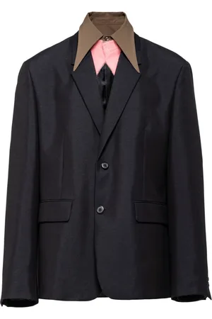 Prada Detachable-collar wool blazer