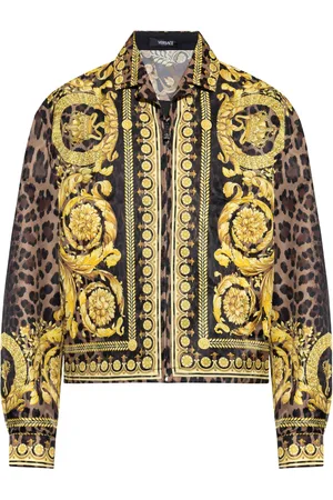 VERSACE Barocco-print zip-up shirt jacket