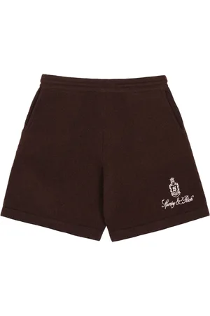 Sporty & Rich Vendome logo-embroidered cashmere shorts