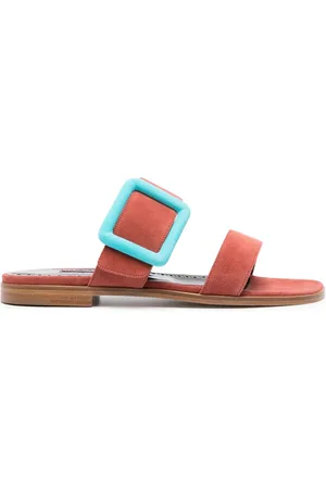 Manolo Blahnik Buckle-detail suede sandals