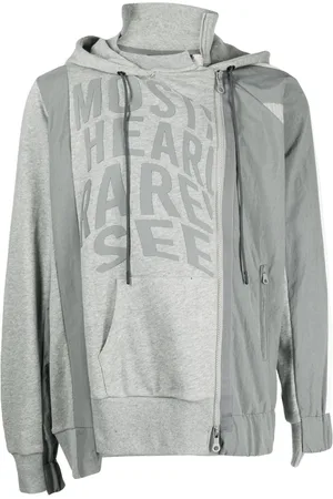MOSTLY HEARD RARELY SEEN Logo-print asymmetric hoodie