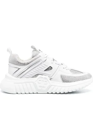 Philipp Plein Leather rhinestone-embellished runner sneakers
