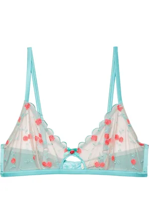 FLEUR DU MAL Rose and Vine embroidered bralette