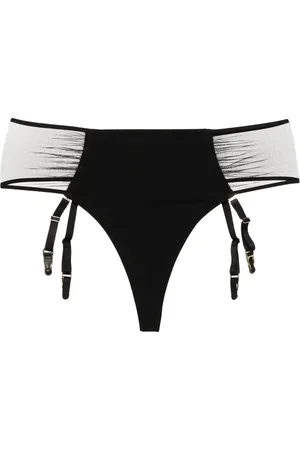 MAISON CLOSE Suspender-straps sheer-panels thong