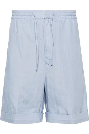 CANALI Slub-texture linen shorts