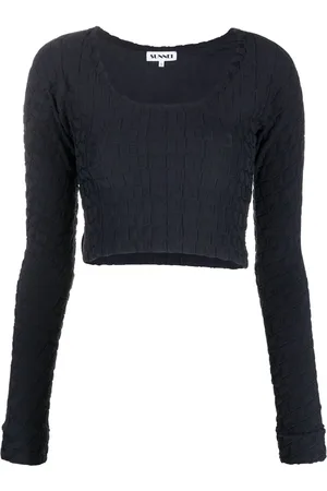 SUNNEI Embossed logo-print cropped top