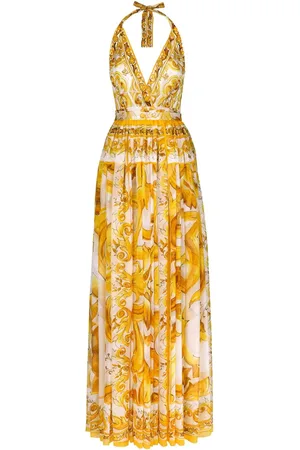 Dolce & Gabbana Majolica-print chiffon maxi dress