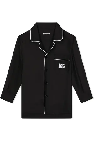 Dolce & Gabbana Logo-embroidered silk pajama shirt
