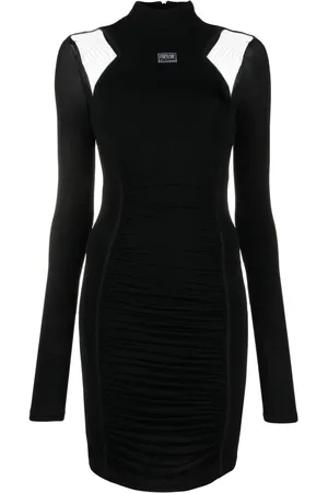 VERSACE Mesh-panel mini dress