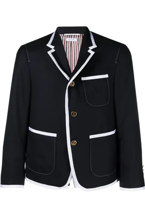 Thom Browne Contrasting-trim single-breasted blazer