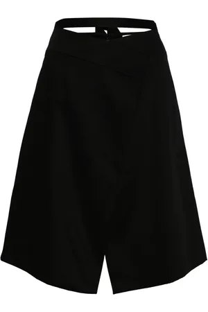 Patou Wraparound gabardine midi skirt