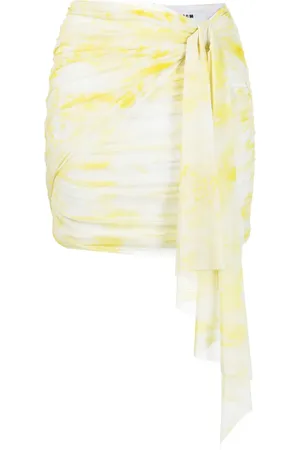 Msgm Graphic-print ruched miniskirt
