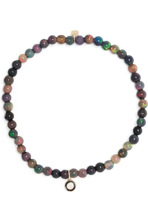 Sydney Evan 14kt yellow- opal and diamond beaded bracelet