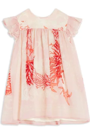 VERSACE Coral starfish print flared dress