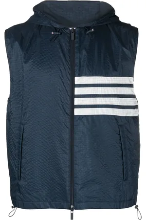 Thom Browne 4-Bar stripe ripstop hooded gilet