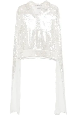 COPERNI Knotted sequin top