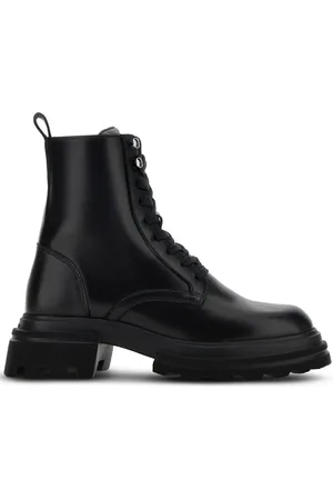 Hogan Leather combat boots