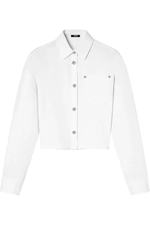 VERSACE Cropped denim shirt