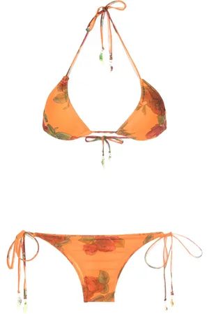 AMIR SLAMA Rose-pattern bikini set