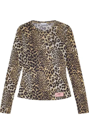 Ganni Leopard-print top