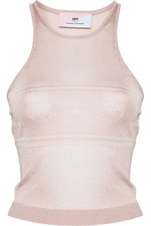 Chiara Ferragni Eyelike-motif metallic sleeveless top