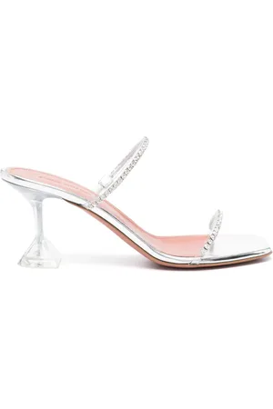Amina Muaddi Gilda 70mm mirrored sandals