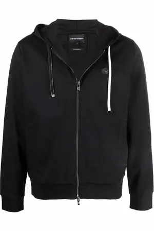 Emporio Armani Logo-patch zip-up hoodie