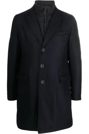 HERNO Hybrid high-neck single-breasted coat