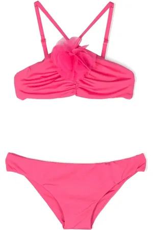 MONNALISA Floral-appliqu?? ruched-detail bikini