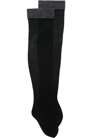 MAISON CLOSE Lurex-detail semi-sheer stockings