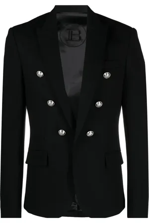 Balmain Embossed-button open-front blazer