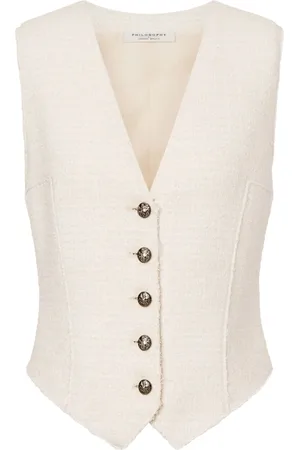 Serafini V-neck raw-cut waistcoat
