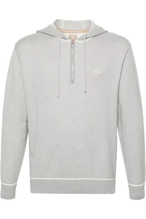 Boggi Milano Logo-embroidered knitted hoodie