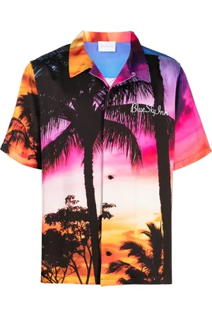 BLUE SKY INN Tropical-print short-sleeved shirt