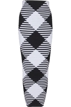 Balmain Gingham pattern midi-skirt