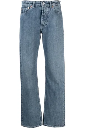 OUR LEGACY Linear mid-rise straight-leg jeans