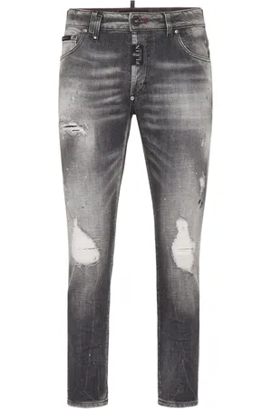 Philipp Plein Distressed cropped skinny jeans