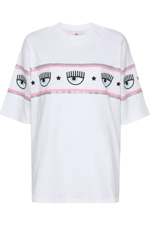 Chiara Ferragni Eyelike-glittered cotton T-shirt