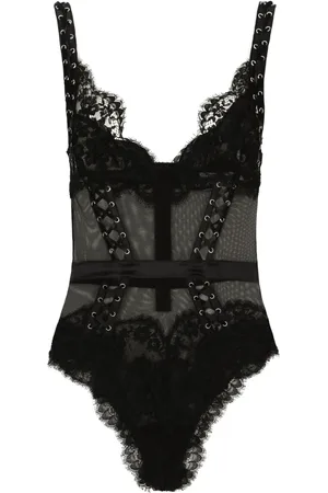 Dolce & Gabbana Floral-lace V-neck bodysuit