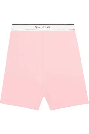 Sporty & Rich Serif logo-waistband shorts