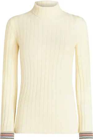 Etro Ribbed-knit striped-edge jumper