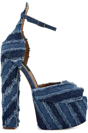 Philipp Plein Mixed Denim 120mm platform pumps
