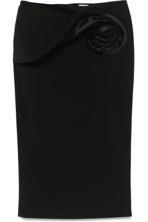 MAGDA BUTRYM Floral-appliqu?? midi skirt