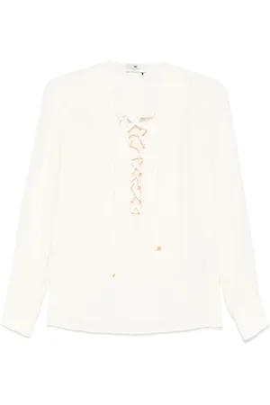 Elisabetta Franchi Lace-up georgette blouse