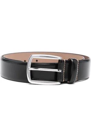 HUGO BOSS Logo-engraved leather buckle belt