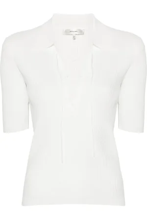 Frame Lace-up ribbed top