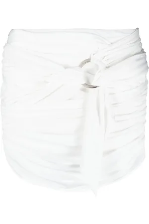 The Attico Drape-detailed thigh-length skirt