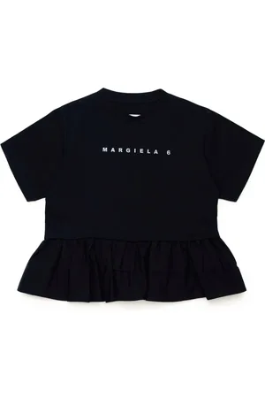 Maison Margiela Logo-print ruffled-detail T-shirt
