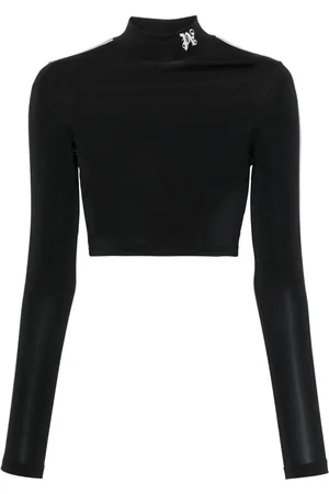 Palm Angels Embroidered-logo cropped top